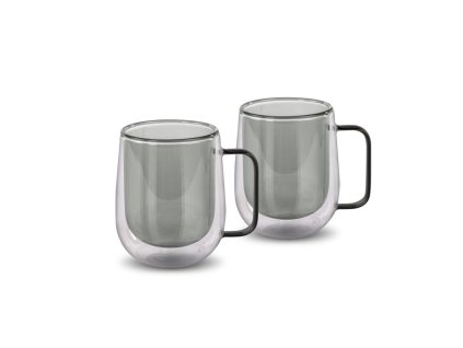 Set termo sklenic Lamart LT9123 VASO Tea 2×250 ml – dvoustěnné sklenice na čaj s černým dnem