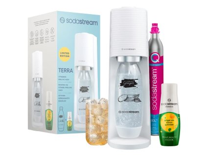 SodaStream TERRA White Ginger Ale Megapack – bílý výrobník s příchutí a lahví
