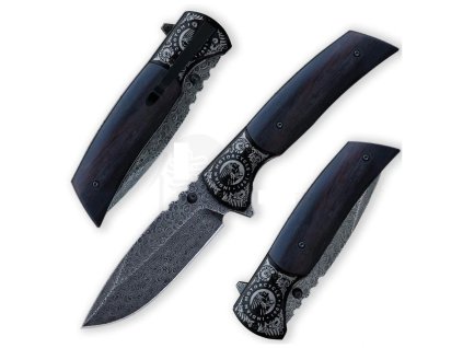 Dellinger indian black, rozložený a zavřený nůž