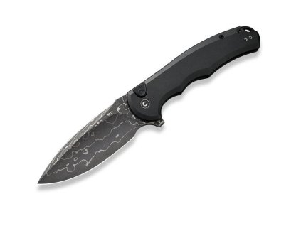 Civivi button lock praxis c18026e ds1 damascus black aluminum, celkový pohled na nůž