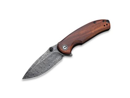 Civivi pintail celkový pohled na nůž, damašková ocel a rukověť z Cuibourtia wood