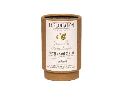 La Plantation – zelený kampotský pepř 20 g, dehydrovaný v dárkovém tubusu