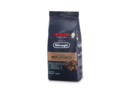 pohled na sáček kávy Kimbo 100% Arabica 250g