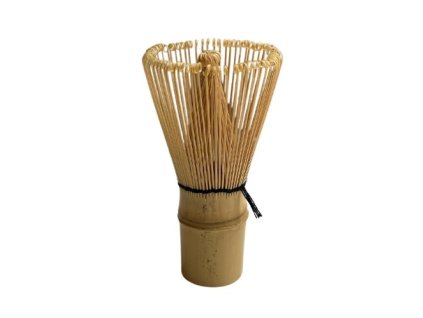 pohled na Chasen bambusová metlička na matcha | Tradiční japonská metla se 100 štětinkami