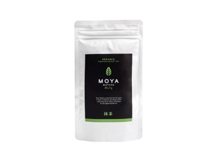 pohled na sáček Moya Matcha Daily BIO 100g | Pravá japonská matcha z Uji