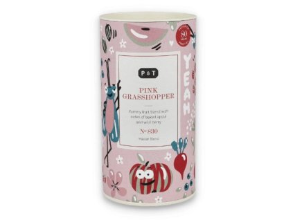 čelní pohled na krabičku Paper & Tea Pink Grasshopper BIO 80g | Sypaný ovocný čaj