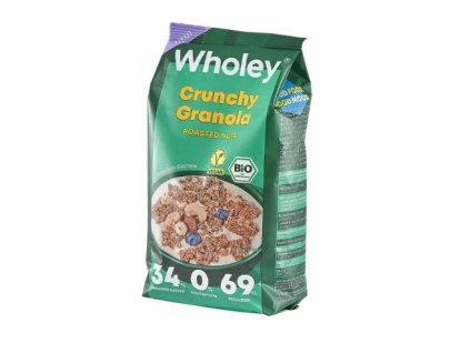 pohled na baleníWholey BIO granola s praženými ořechy 300g | Křupavá a bez rafinovaného cukru