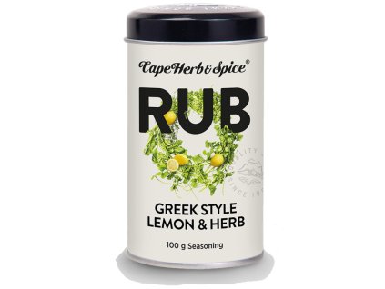 pohled na Cape Herb & Spice Greek Style Lemon & Herb Rub 100g – Citronovo-bylinkové koření na jehněčí, kuře a zeleninu