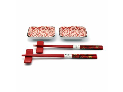 18710 porcelanovy servis na sushi karakusa red mini