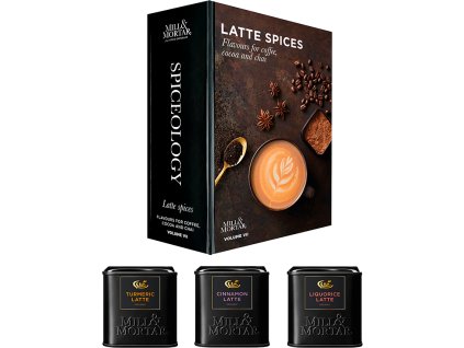 Mill Mortar 3 Latte Spices Gaveaeske Gurkemeje Lakrids Kanel