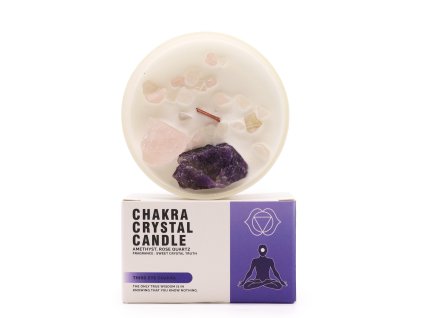 čelní pohled na svíčku a přepravní krabičku, čakra třetí oko