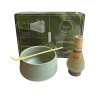 čelní pohled na Matcha set – chasen, chashaku, chawan, stojánek | Tradiční sada na matcha čaj
