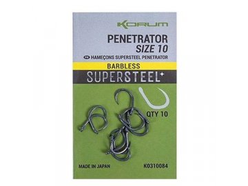 carp hook korum penetrator barbless pack of 10 p 2572 257295