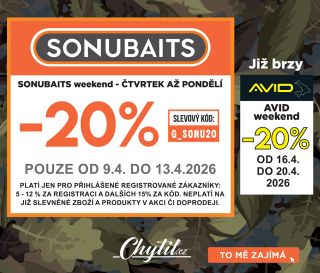 Víkend SONUBAITS💥 Připravili jsme pro Vás slevovou akci na produkty anglické firmy SONUBAITS 🟠⚫️ Začínáme již tento...