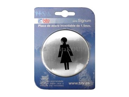 Piktogram WC dámy 75mm nerez