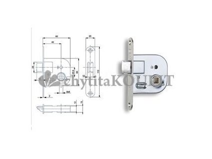 Zadlabací zámek HOBES 01-08 P mezipokojový