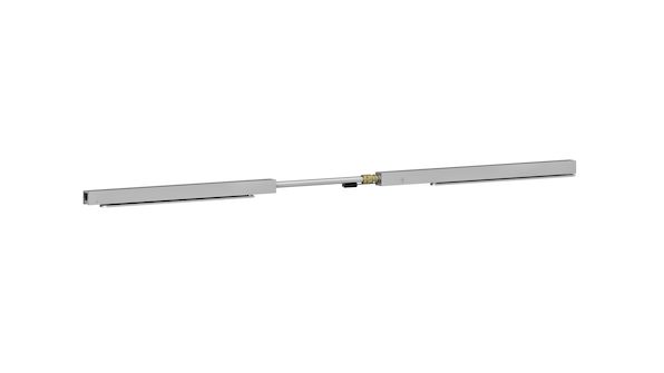 Požární konzole Abloy G884 zapuštěná na dvoukřídlé dveře s elektromagnety