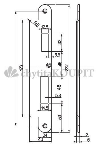 ASSA ABLOY Protiplech EA322 pro samozamykací zámky ABLOY univerzální