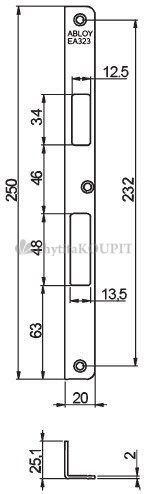 ASSA ABLOY Protiplech EA323 pro samozamykací zámky ABLOY pravý/levý