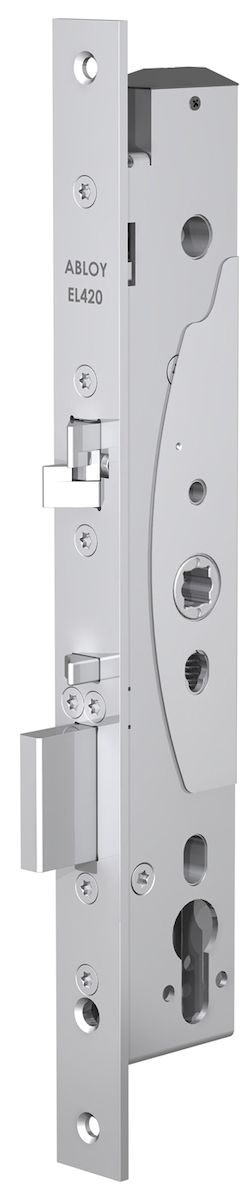 ASSA ABLOY Samozamykací zámek Abloy CERTA EL420 elektromotorický s externí ústřednou - backset 45mm