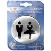 Piktogram WC unisex 75mm nerez