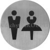 Piktogram WC unisex 75mm nerez