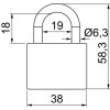 Visací zámek Richter RV.Oval.38.JU