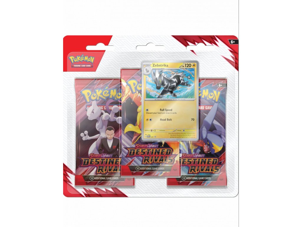 Pokémon TCG: Scarlet & Violet - Destined Rivals 3-Pack Blister booster (Zebstrika)