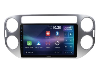 Autorádio Pioneer SPH-PF97BT pro VW Tiguan 1 / šedý rámeček