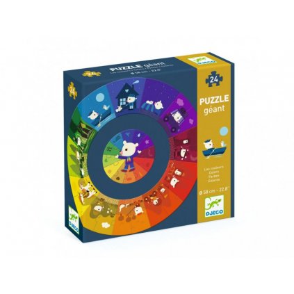 Djeco - Velké kruhové puzzle - barvy