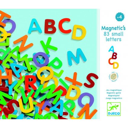 Djeco - Dřevěná magnetická abeceda - 83 ks - malá písmenka