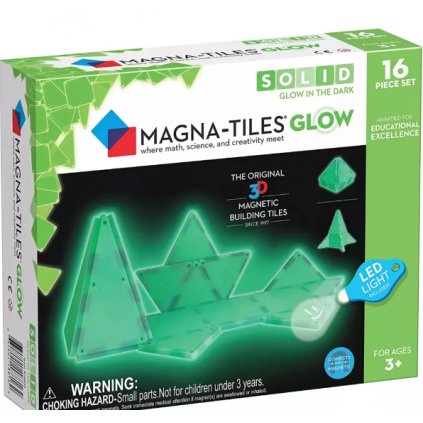 Magnetická stavebnice GLOW 16 dílů - Magna-Tiles