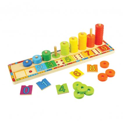 Dřevěná hračka - Bigjigs Toys - Nasazování s čísly