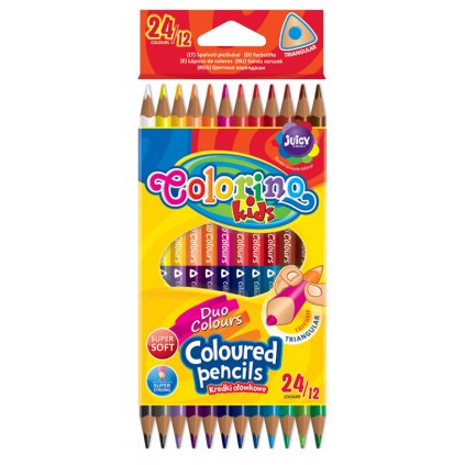 Colorino - pastelky trojhranné, oboustranné, 24 barev