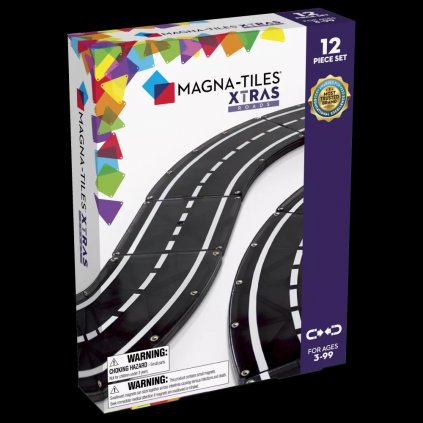 Magnetická stavebnice Xtras Roads-závodní tratě 12 dílů - Magna-Tiles