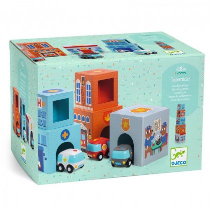 Djeco - krabičková věž s auty
