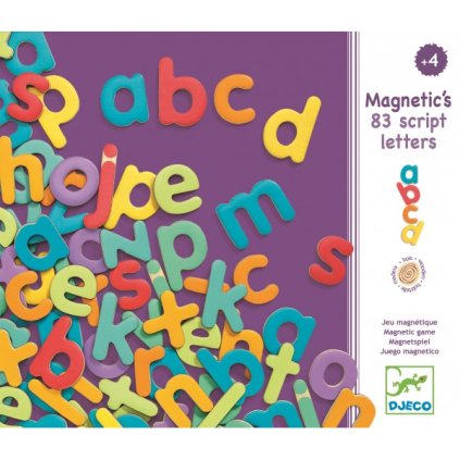 Djeco - Dřevěná magnetická abeceda - 83 ks - malá tiskací písmena