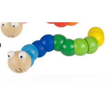 Dřevěný motorický červík - Bigjigs Toys - modrý