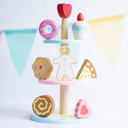 Le Toy Van - Dřevěný patrový talíř - Cake Stand Set