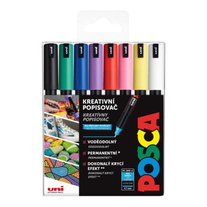 POSCA akrylový popisovač PC 1MR Sada základních barev 8 kusů