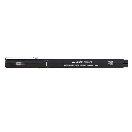 100 liner uni pin 0 3 mm cerny