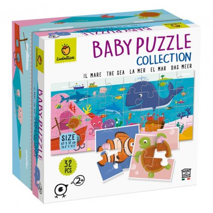 Ludattica - Oboustranné puzzle pro nejmenší Mořský svět- baby puzzle