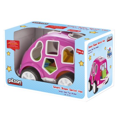 Vkládačka růžové autíčko