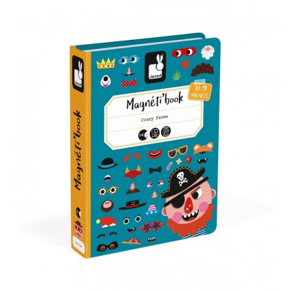 Magnetická kniha plná magnetů - Janod - Veselé obličeje chlapci