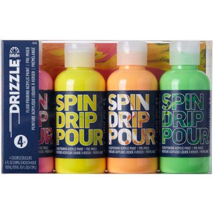 FolkArt Drizzle Premium Neon lights - Sada akrylových barev pro pouring
