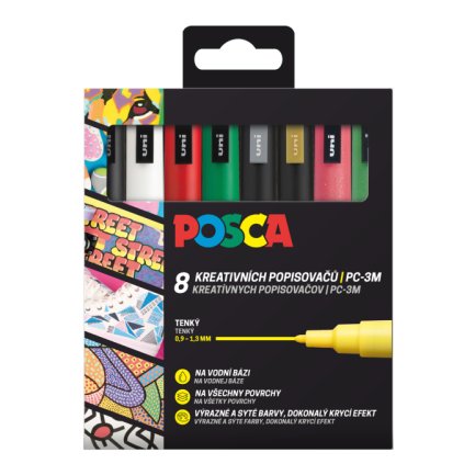 POSCA sada popisovačů PC-3M - CHRISTMAS 8 ks