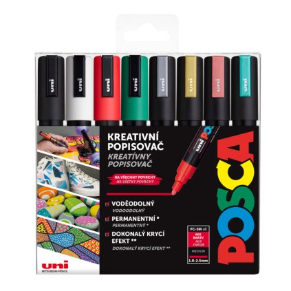 POSCA sada popisovačů PC-5M - CHRISTMAS 8 ks