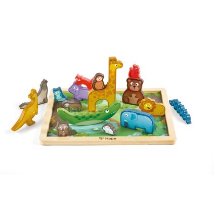 HAPE - Dřevěné puzzle - Zvířecí říše