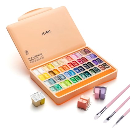 3656 4 himi kvasove barvy twin cup gouache set 48 barev 3 stetce