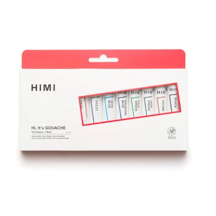 3692 2 himi kvasove barvy tube gouache set 12 colours 12 ml